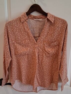 Lush Apricot Polka Dot Top Size Small